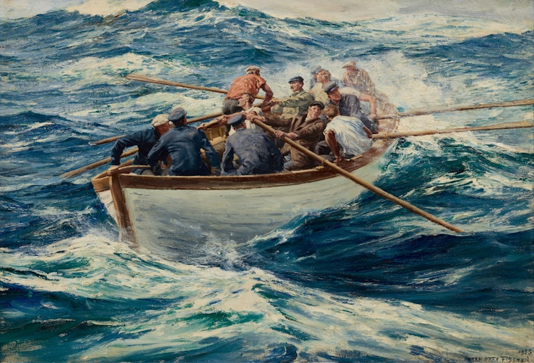 Artwork by Anton Otto Fischer,  Life Boat