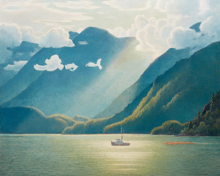 Artwork by Frederick Henry Brigden, Up The Jervis Inlet, BC