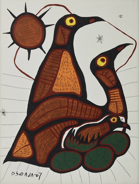 Artwork by Norval Morrisseau, Loon Family