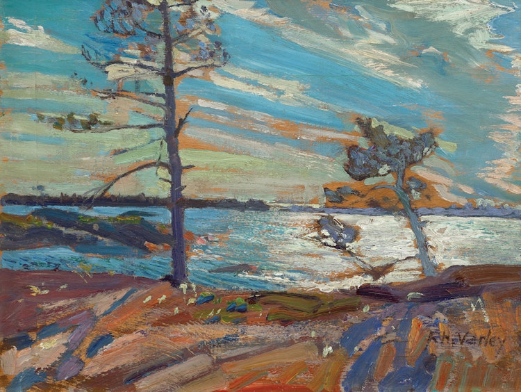 Artwork by Frederick Horsman Varley, Sun and Wind, Georgian Bay, 1916 or 1920