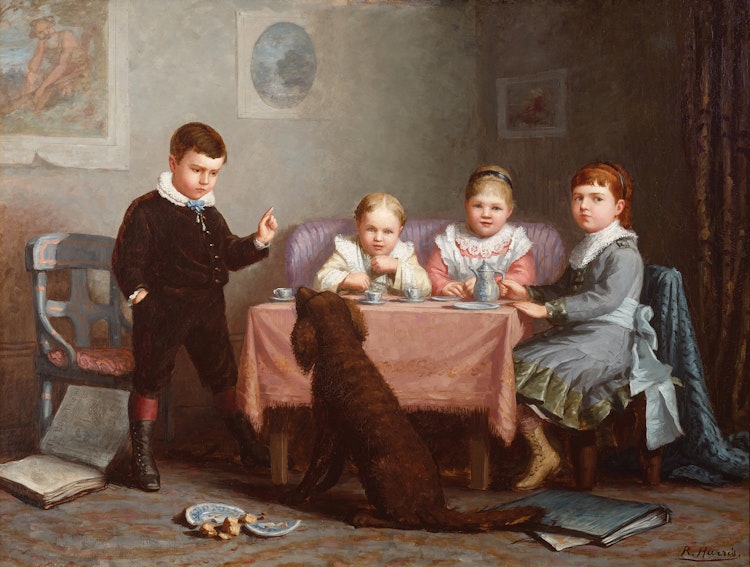 Artwork by Robert Harris,  The Unruly Guest (Portraits of Children of G. Stethem, Esq.), 1880 