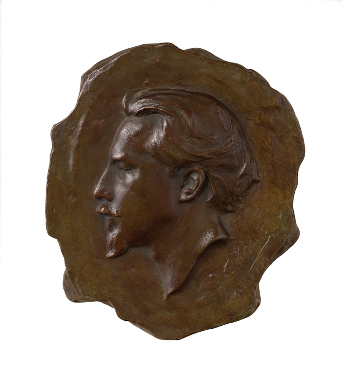 Artwork by Alfred Laliberté, Head of Marc-Aurèle de Foy Suzor-Coté