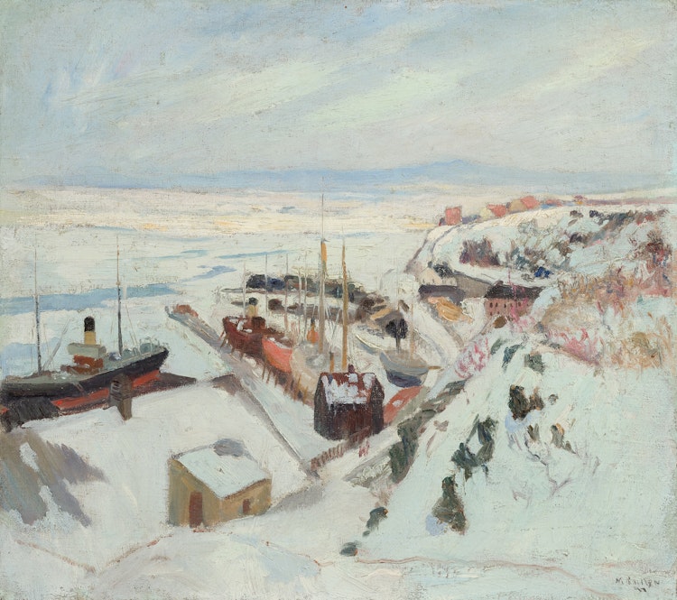 Artwork by Maurice Galbraith Cullen, Shipyard at Lévis, 1897