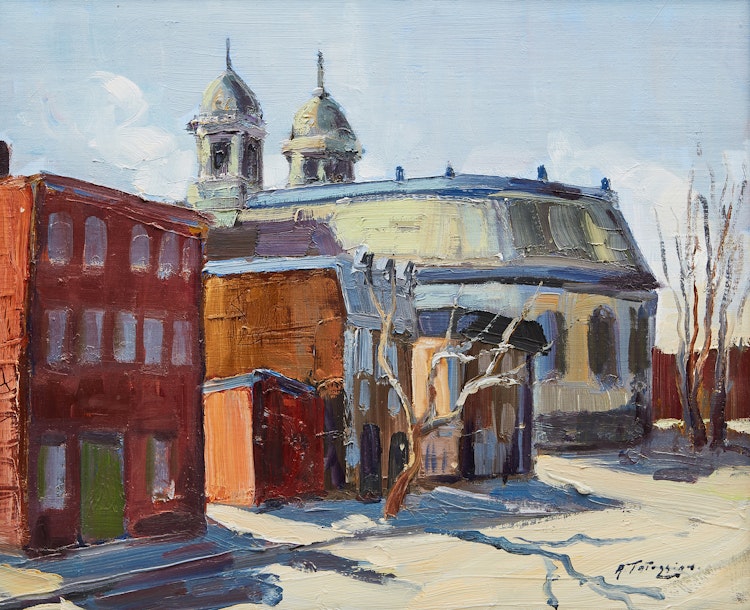Artwork by Armand Tatossian, Church Near Workman, Montreal