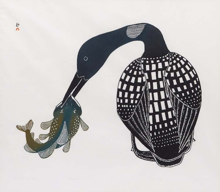 Artwork by Kananginak Pootoogook, Caught by the Loon