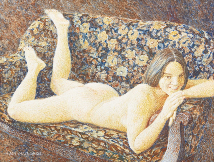 Artwork by Hugh Seaforth Mackenzie,  Nude on Sofa