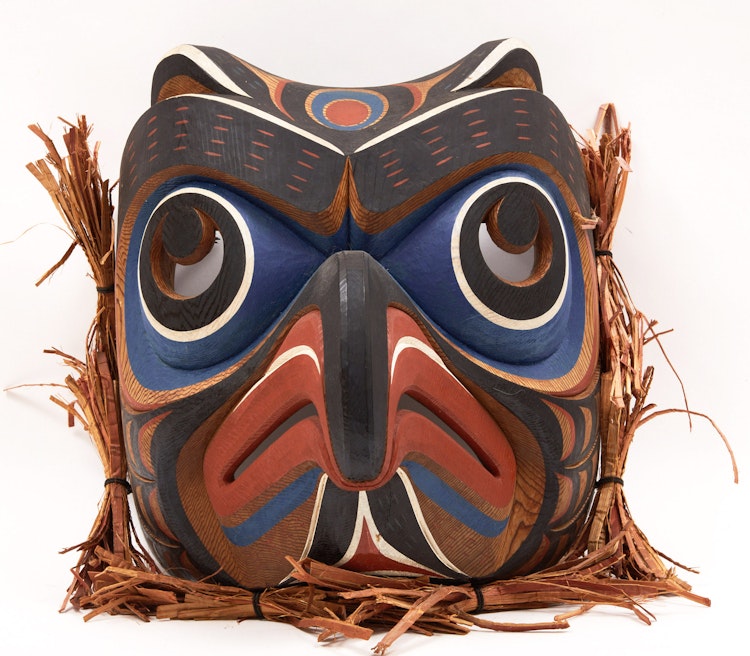 Artwork by Tom Hunt, Southern Kwakiuth Owl Mask