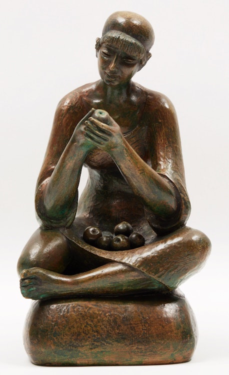 Artwork by Roger Langevin, La fille à la pomme