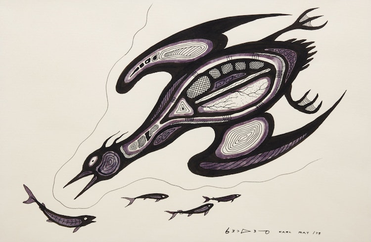 Artwork by Carl Ray, Water Bird