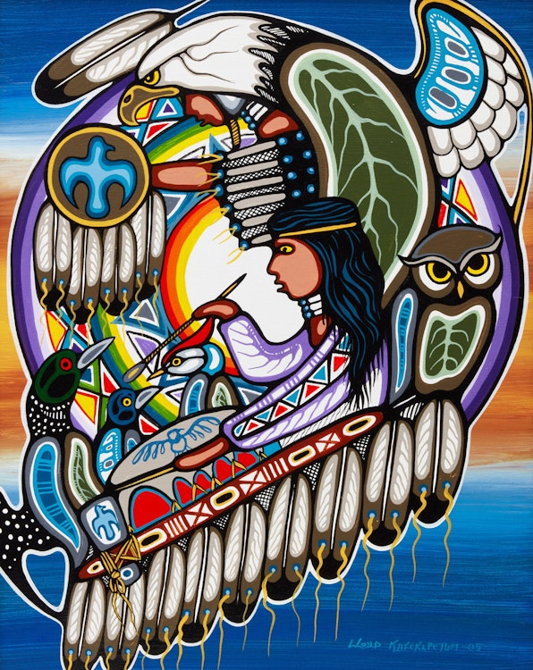 Artwork by Lloyd Kakepetum, The Drummer