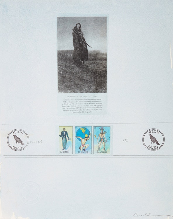Artwork by Carl Beam, A Grizzly Bear Brave-Piegan; Humpback Whale