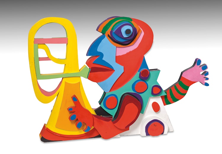 Artwork by Karel Appel, Amsterdam Clown from the Circus Series