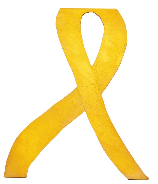 Artwork by Gordon Rayner, Orange and Yellow Freeform Construction