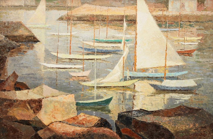 Artwork by Hilton MacDonald Hassell,  Harbour for Sails