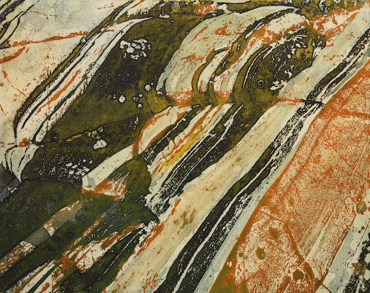 Artwork by Edward John Bartram, Folded Rock (Precambrian Shield Series)