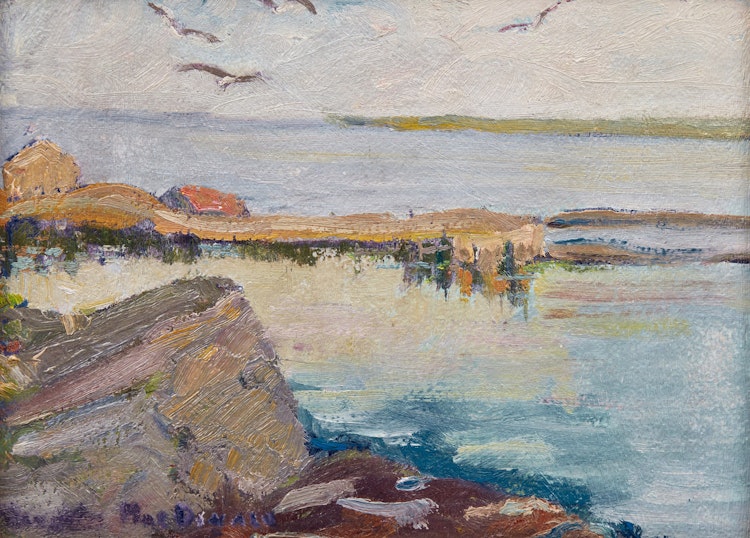 Artwork by Manly Edward MacDonald, Seagulls by the Water