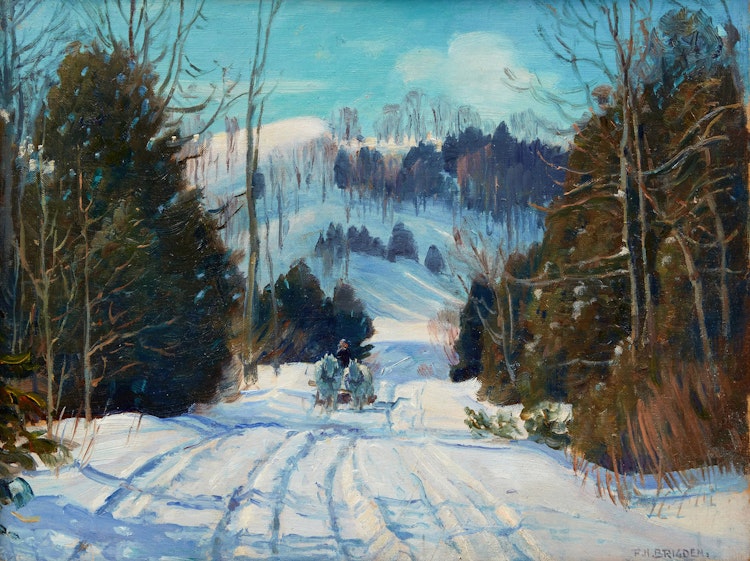 Artwork by Frederick Henry Brigden,  Back Road in Winter