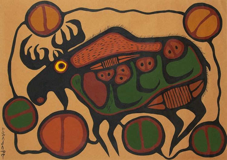 Artwork by Norval Morrisseau, Moose