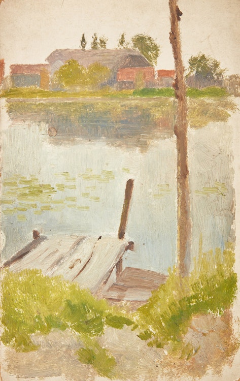 Artwork by Frederic Marlett Bell-Smith, Dock on a Pond
