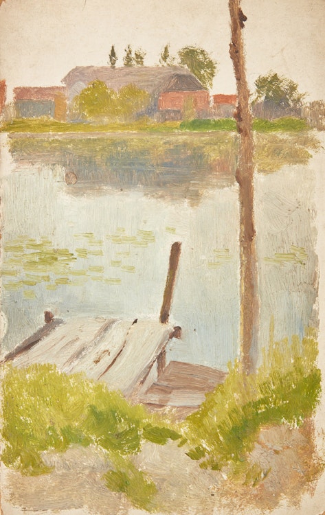 Artwork by Frederic Marlett Bell-Smith,  Dock on a Pond