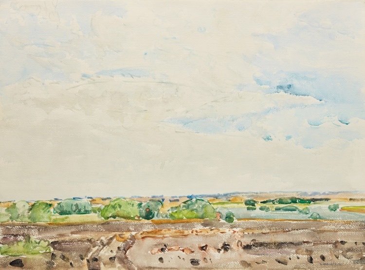 Artwork by Dorothy Elsie Knowles, Across the Summer Fallow