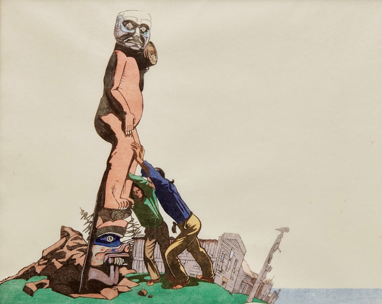 Artwork by Walter Joseph Phillips, Planting a Zunuk