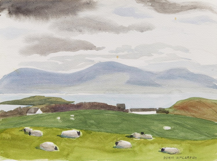 Artwork by Doris Jean McCarthy, Irish Sheep (From Caroline’s Road, Co. Mayo)