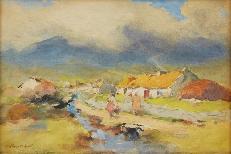 Artwork by William St. Thomas Smith, Mountain Village Scene