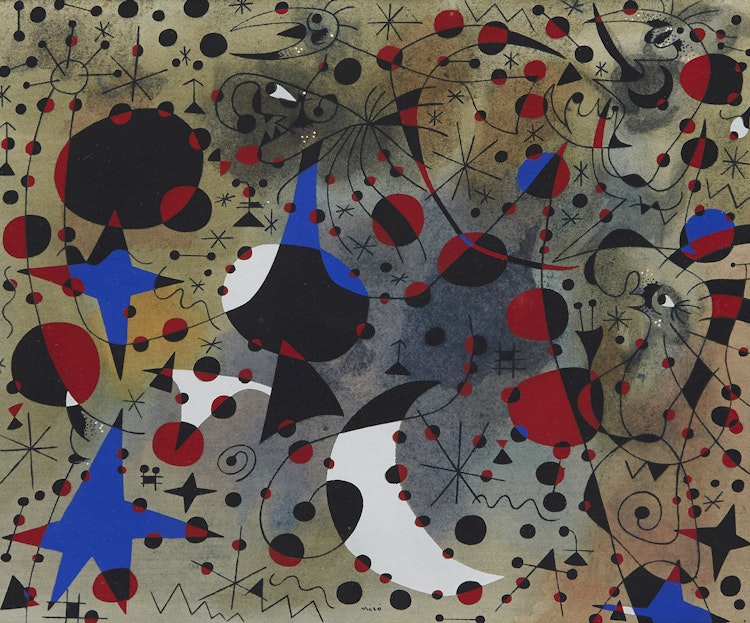 Artwork by Joan Miró, Le Chant du Rossignol à minuit et al pluie matinale