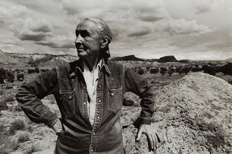 Artwork by Arnold Newman, Georgia O’Keefe, Outside of Ghost Ranch