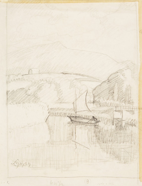Artwork by John Goodwin Lyman, Le Nivelle et le Rhône, Pays Basque; The Boat Builder’s Slip, Chatham; Still Life