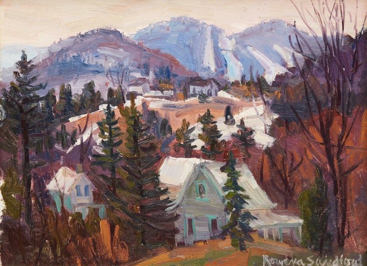 Artwork by Rowena Sandford, Laurentian Hills; Looking out from Sommet bleu
