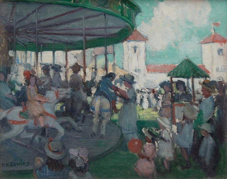 Artwork by Frederick Kitson Cowley,  A Day at the Fair 