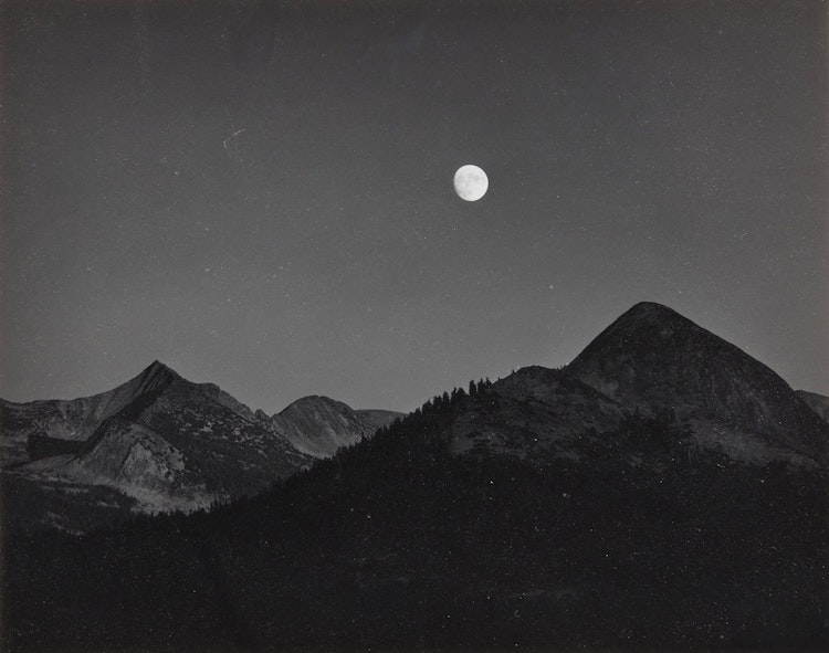 Artwork by Ansel Easton Adams, Moonrise from Glacier Point, Yosemite National Park
