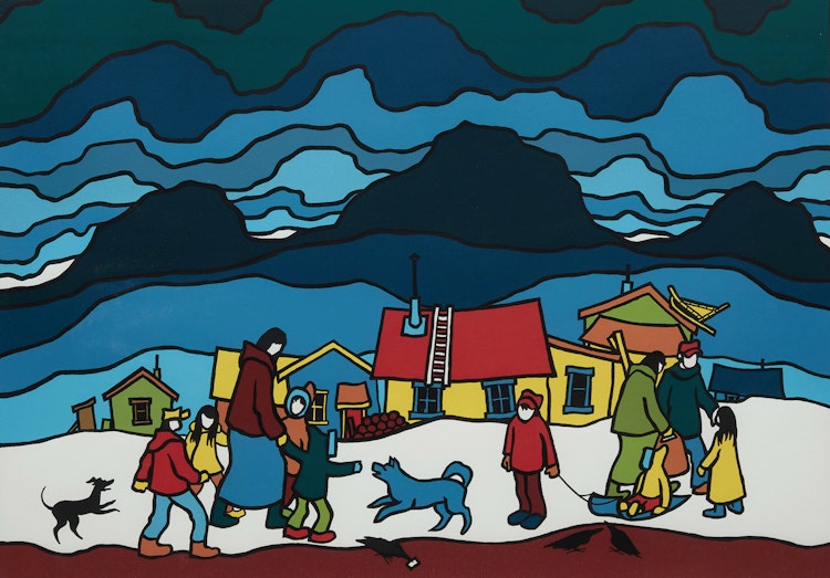 Artwork by Ted Harrison,  Northern Sky