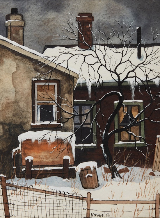 Artwork by John Kasyn,  Untitled (Backyard in Winter) 